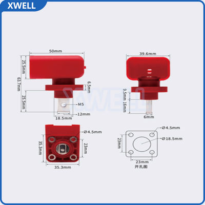 Energy Storage Terminal for High Current 600V 100A/120A/150A/200A/300A Square Terminal Block for Energy Storage High-Passing Capability Wall