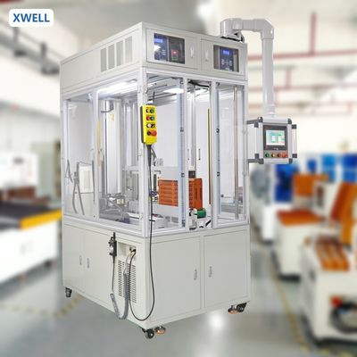 İyi fiyat XWELL XW-ACDW Tam Otomatik Konveyör Akü Paketi Silindirik Hücre Üretimi için Çift Taraflı Punta Kaynak Makinesi çevrimiçi